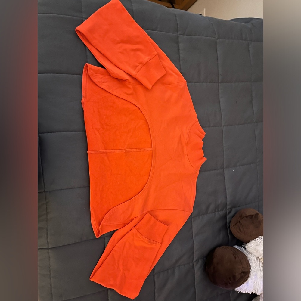 lululemon cropped orange top
